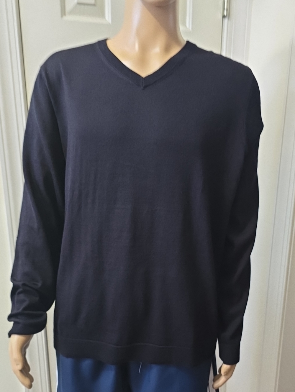 APT.9 BRAND MEN'S BIG & TALL BLACK "ULTRASOFT" PULLOVER V-NECK SWEATER SIZE XXL